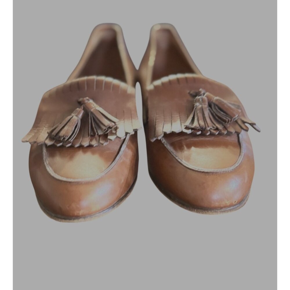 VTG Polo Ralph Lauren Mens Loafers 11D Kiltie Tassel Chestnut 3352 Italy Shoes - Picture 3 of 12